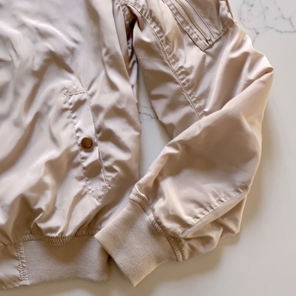 Light Beige/Pink Cute Bomber Jacket - Picture 6 of 8